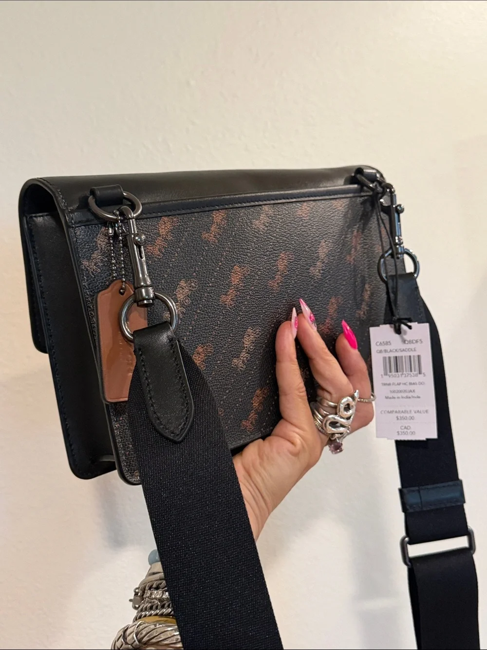 Coach Black and Brown Signature Crossbody Bag